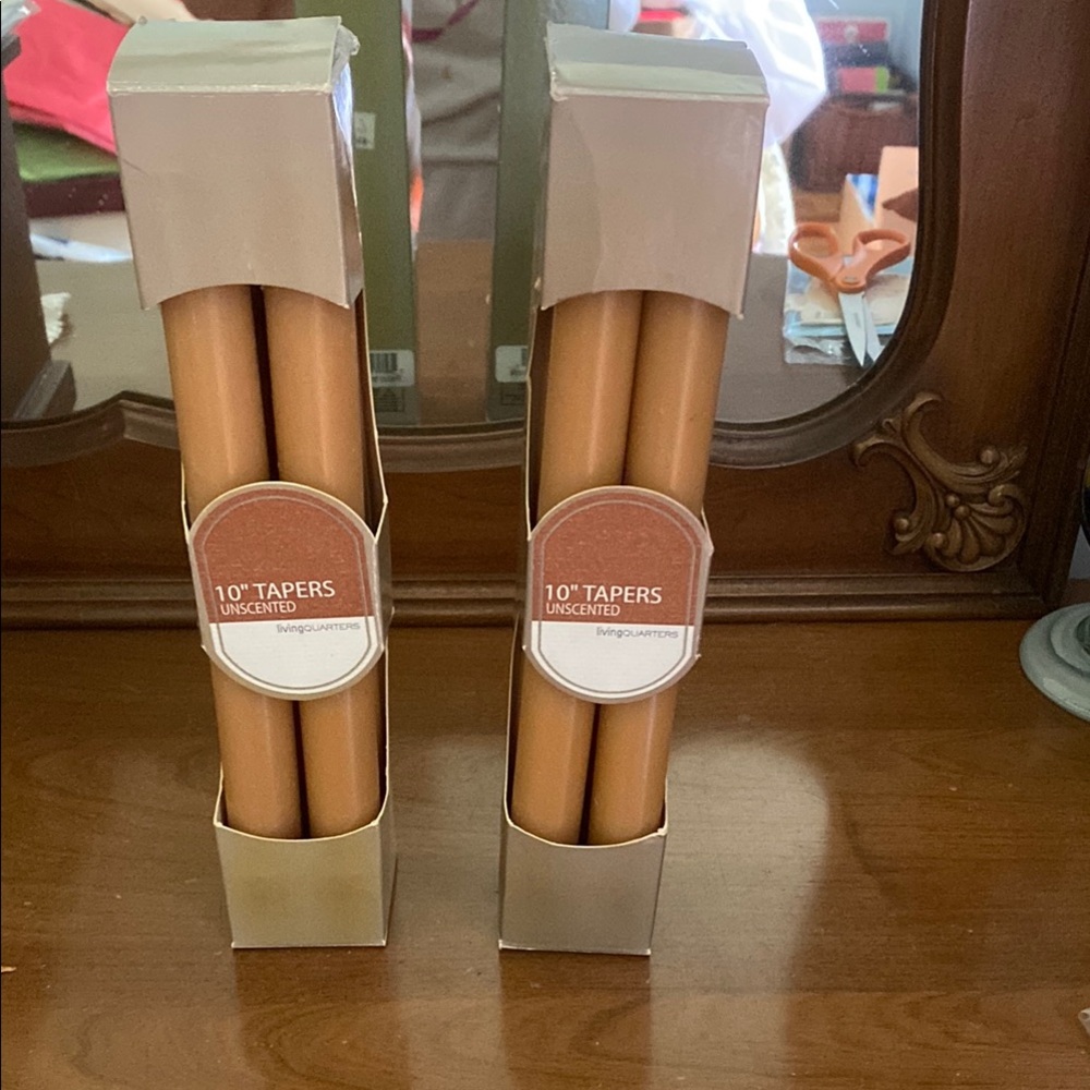 Unscented Tan Taper Candles